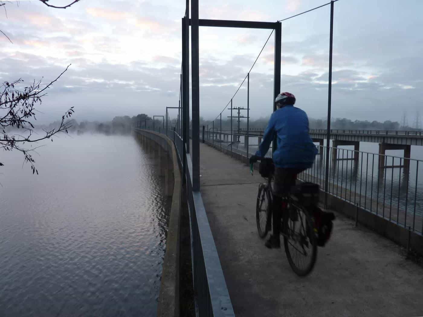 The long trail bridge over Lake Eildon at Bonnie Doon on the Great Victorian Rail Trail