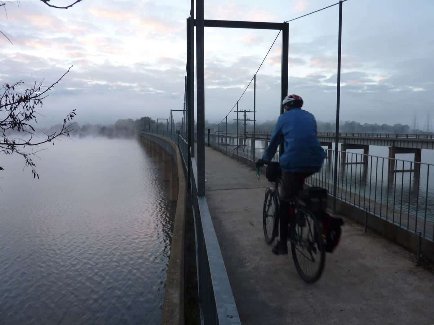 The long trail bridge over Lake Eildon at Bonnie Doon on the Great Victorian Rail Trail